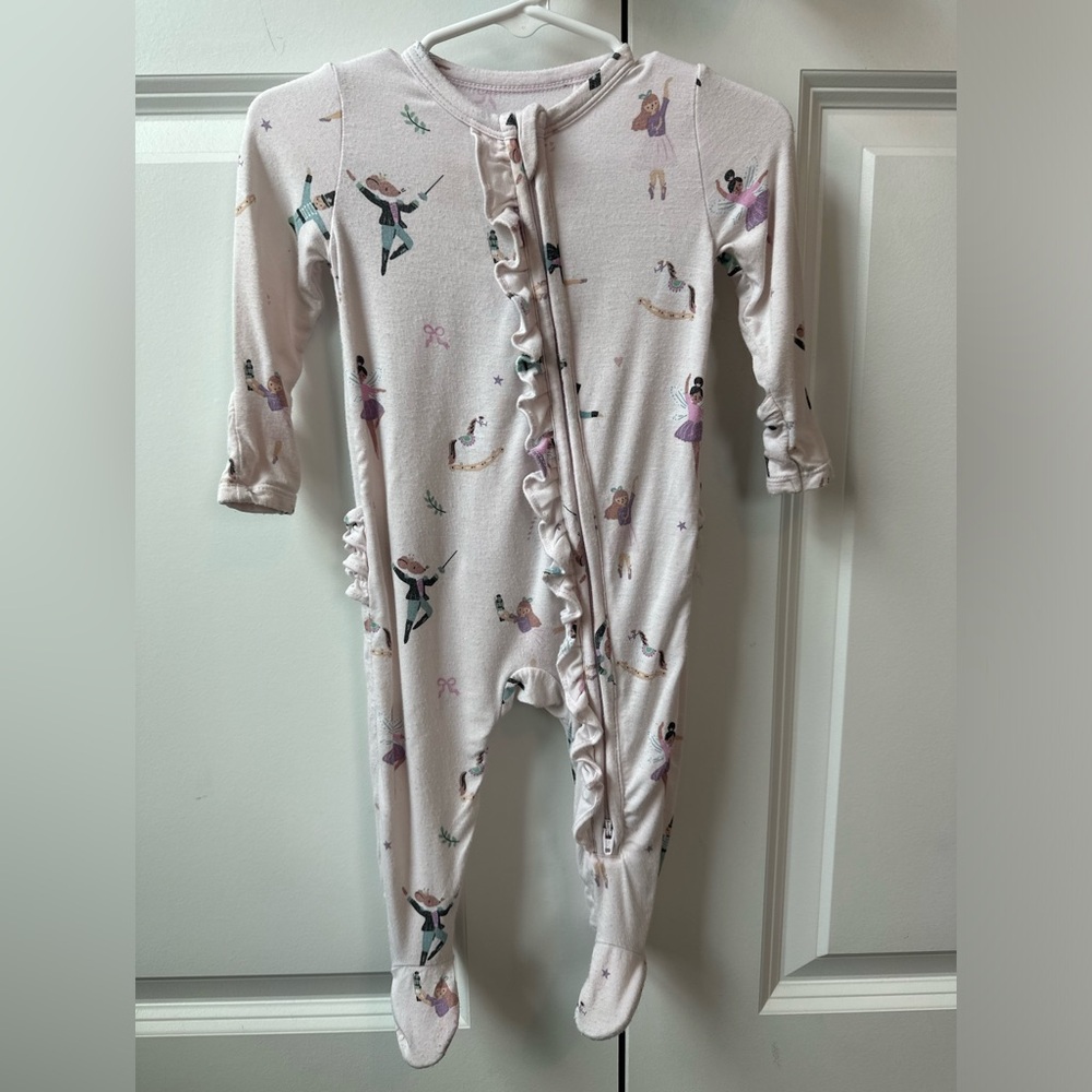 Angel Dear Nutracker Ballet 2 Way Zippered Footie Ruffle Bamboo (Size 3-6 Mo)